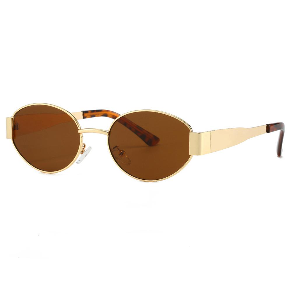 Стимпанк Солнцезащитные очки Ретро Женские Овальные Солнцезащитные очки Модные Женские Классические Ретро Маленькие Металлические Брендовые Очки Очки с Большой Оправой