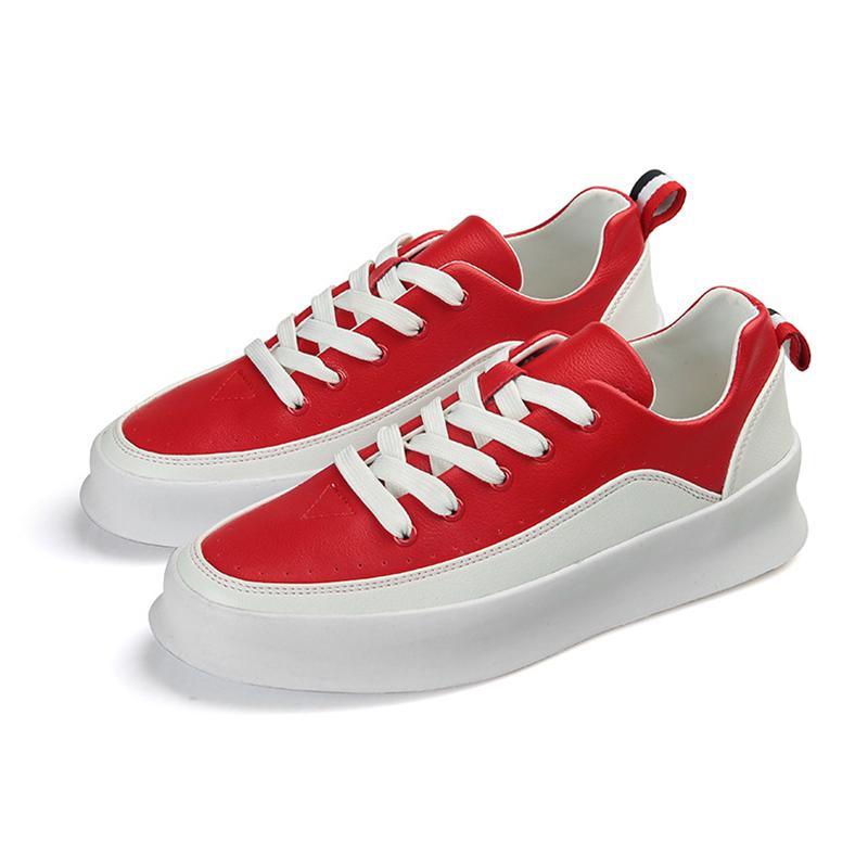 Хип-хоп уличная мода Мужская повседневная обувь Кожаные кроссовки Черно-белые Мужская обувь для ходьбы Нескользящая Дышащая обувь