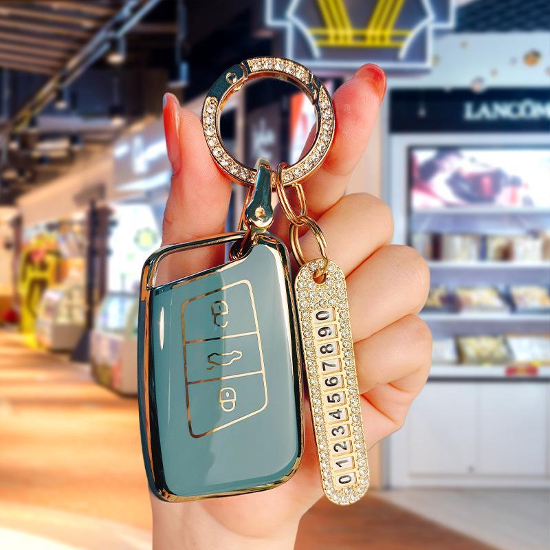 Чехол для ключа 2021 года для Volkswagen Magotan B8, Passat CC, Sagitar, Polo, Lavida, Bora, Tiguan.