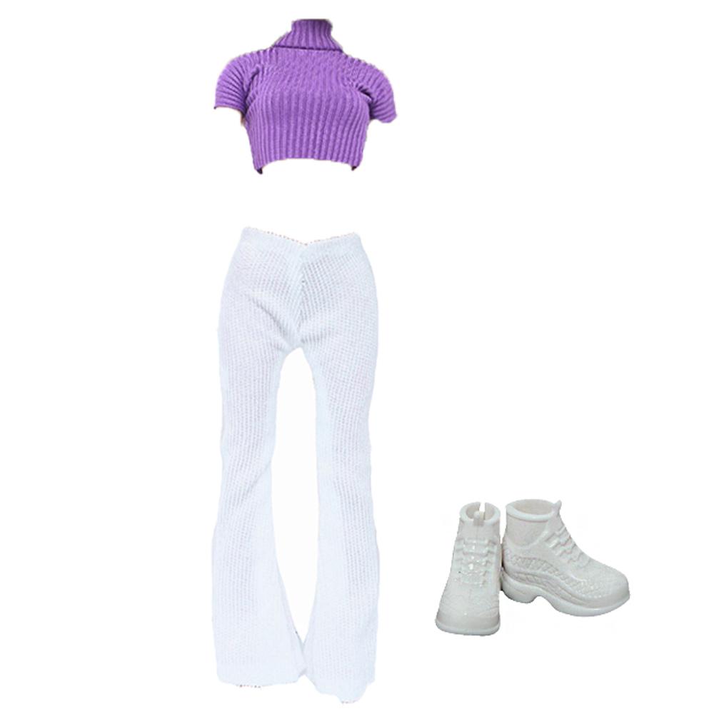 Модное платье для куклы 30 см 11,5'' Наряд для куклы-девочки Топ и брюки с туфлями на высоком каблуке Сапоги Детская игра Подарок Аксессуары Игрушка