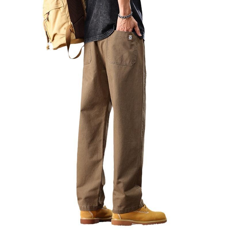 Повседневные брюки мужские весна и осень узкие удлиненные прямые брюки с драпировкой мужские весенние широкие джинсы