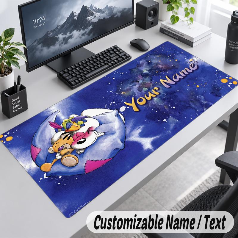 Custom Name Text Mouse Pad Diddl Personalized Desk Pad For Work And Gaming