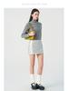 Women's Short Slim-Fit Gray Wool Turtleneck Sweater - Elegant Autumn/Winter Knitwear