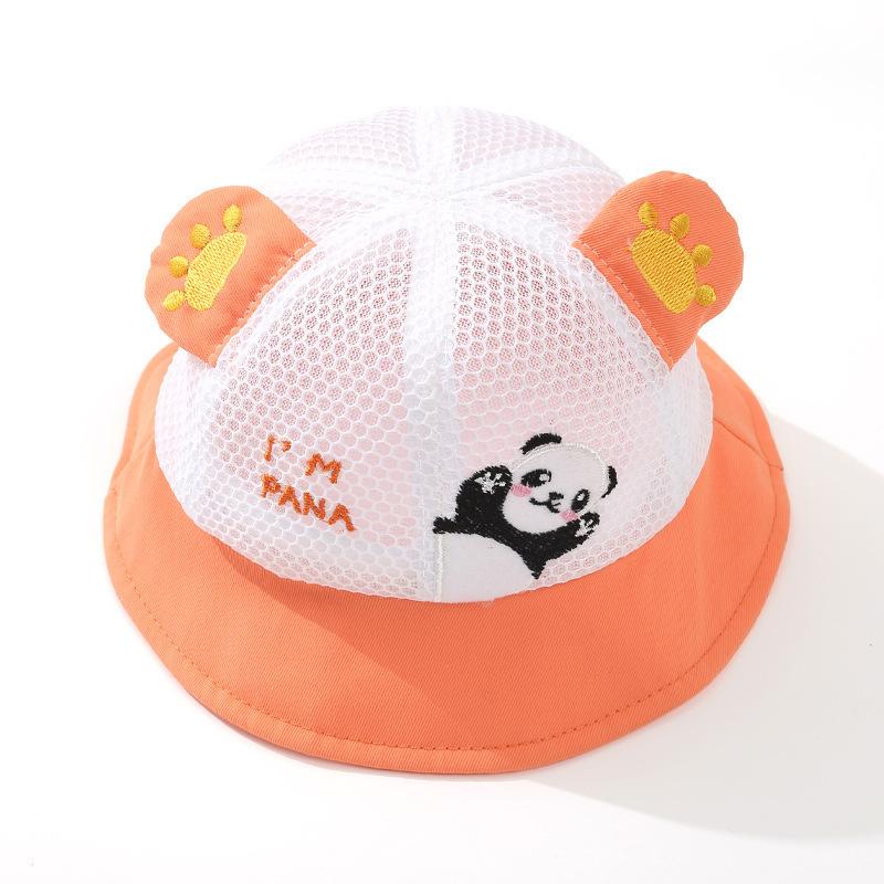 Шляпа от солнца для маленьких мальчиков и девочек, солнцезащитная шляпа-ведро с принтом панды, дышащая солнцезащитная шляпа, летняя хлопковая шляпа для детей с защитой от УФ-лучей