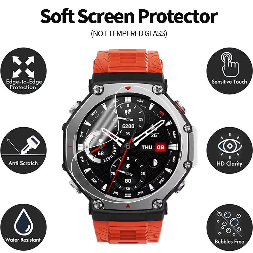 Мягкие гидрогелевые пленки Защитное стекло для Huami Amazfit T REX 3 Прозрачная пленка с полным покрытием для умных часов Amazfit T-Rex 3 Аксессуары