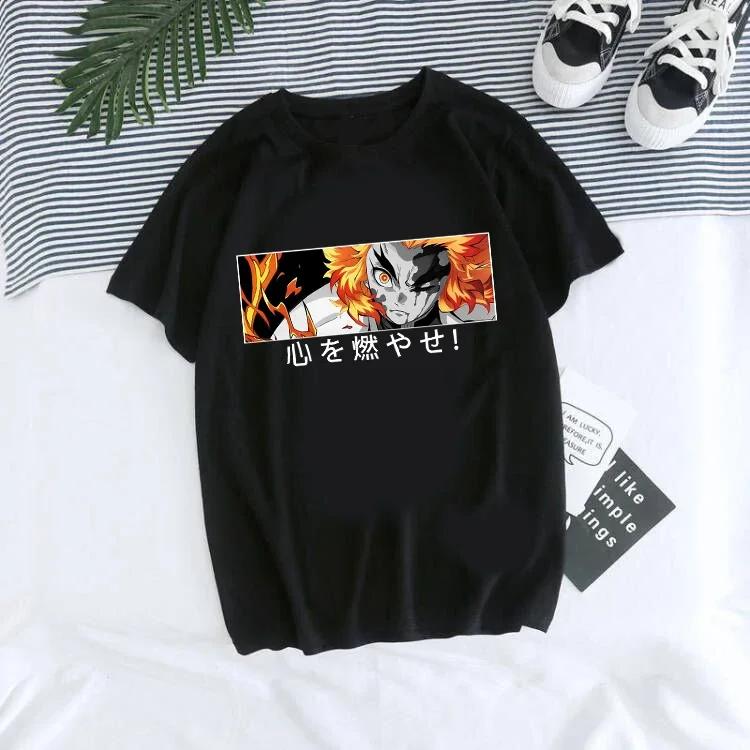 Женская футболка Kaus Grafis Anime Demon Slayer Uniseks Tanjirou Kamado Kaus Wanita Kimetsu No Yaiba Nezuko Kaus Wanita