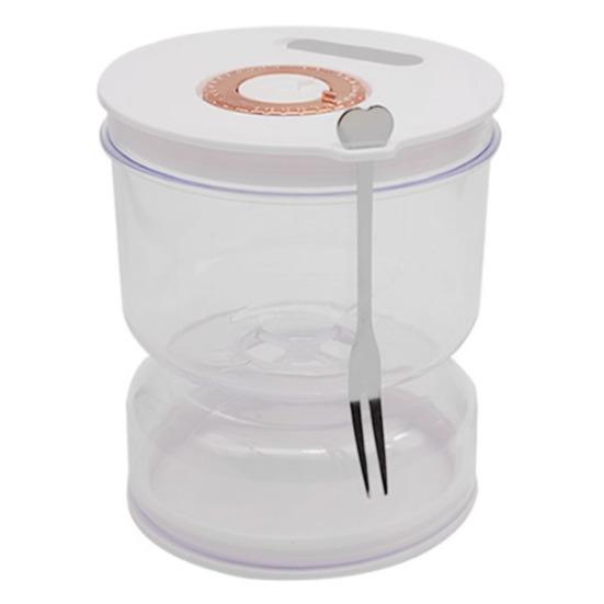 Банка для маринованных огурцов Прозрачная герметичная герметичная емкость для разделения кимчи для сухого и влажного сепаратора Дизайн песочных часов с вилкой и вентиляционным отверстием Домашняя кухня Маринованные оливки