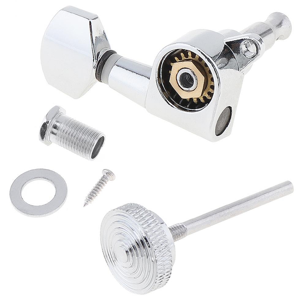 6 шт. серебряные колки для настройки гитары 6R блокирующий тюнер с квадратной головкой, все закрытые колки для народной гитары