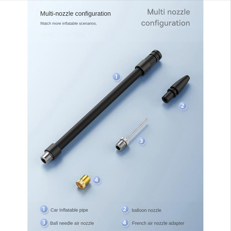 A28G-1Set Tire Inflator Bicycle Pump 12V Electric Inflator For Car Tires And Bicycles With LED Light