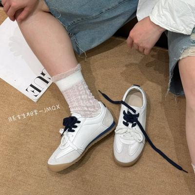 Ретро повседневная спортивная обувь женская плоская кожаная сетчатая дышащая универсальная модная тенденция