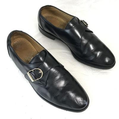 Сделано в Англии Винтаж 90-х Кожа Goodyear Welt Ремешок-монах Размер 8 26.5см Черный(ИСПОЛЬЗОВАЛ)