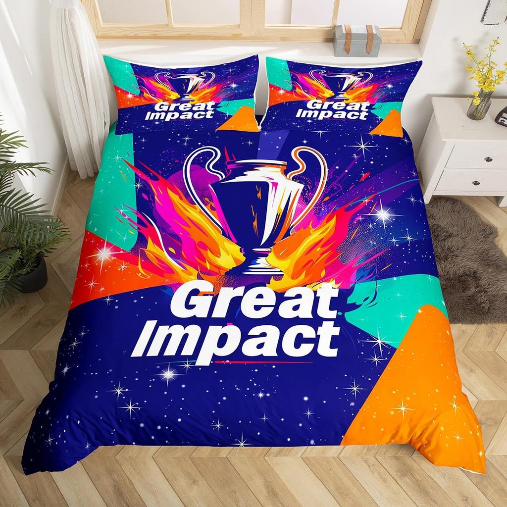 Комплекты пододеяльников Trophy для подростков, детей, размер Queen, легкие пуховые, декор для комнаты, 2 наволочки, 1 пододеяльник, без одеяла