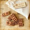 1 Set Quilt Dominoes Set Handcrafted Wooden Engraved Quilt Blocks Tiles Domino Game 2-4 Players Educational Wooden Toy Quilting Gift