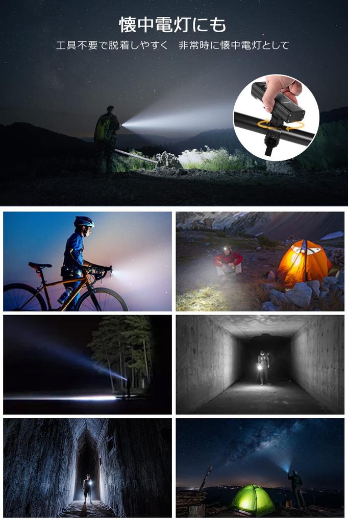 USB Rechargeable Bicycle Light Large Capacity 6 Powerful 1000 Lumens High Brightness Bicycle Headlight with Automatic 5 Dimming LCD Battery Level IPX6