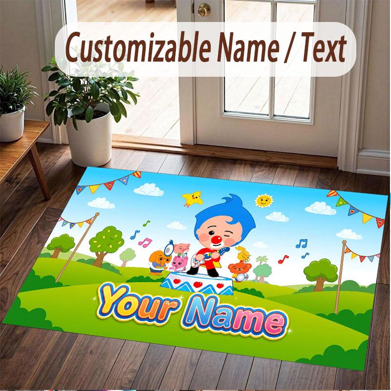 Custom Name Text Crystal Velvet Rug,El Payaso Plim Plim Soft Plush Decorative Non Slip Floor Carpet