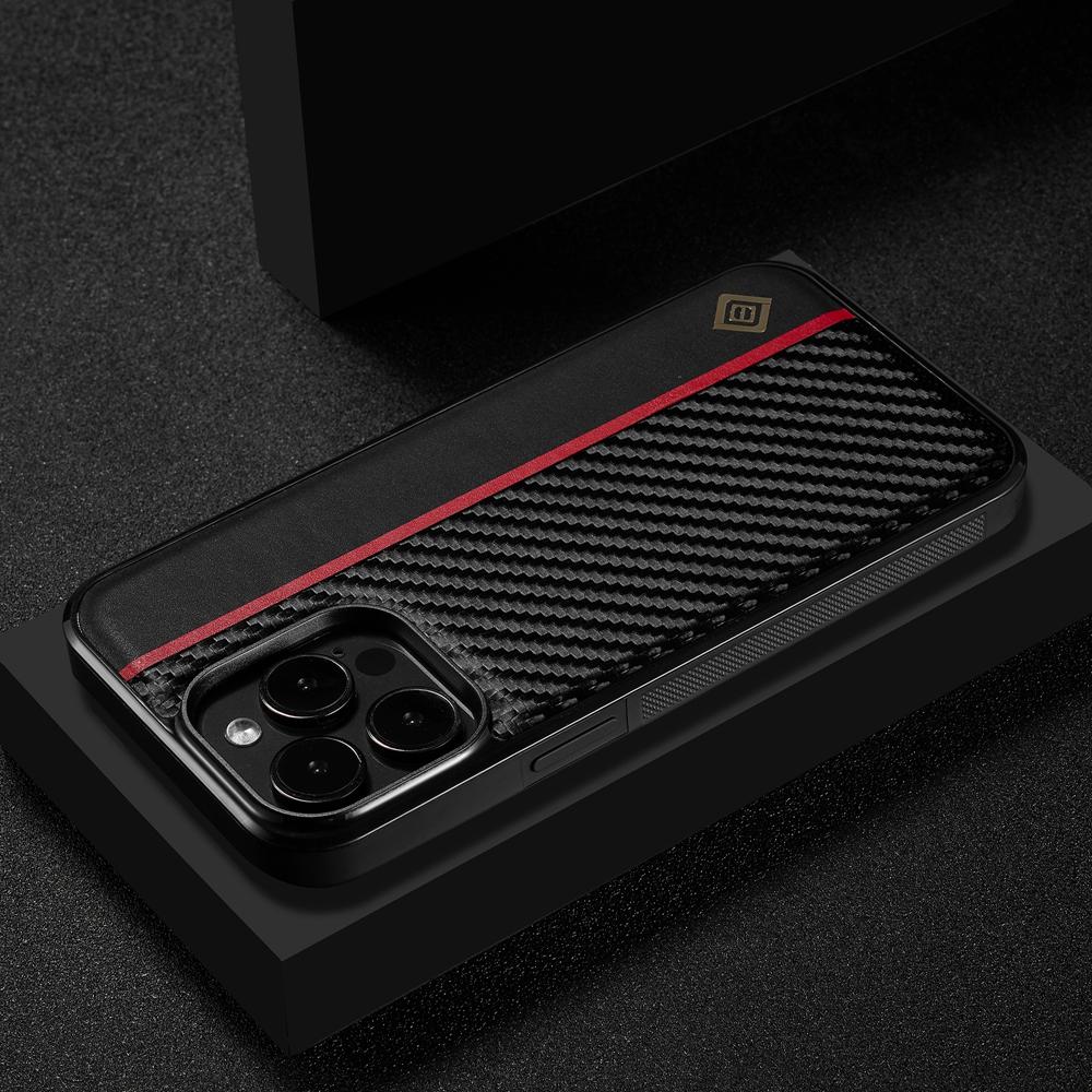 For Apple iPhone 16 15 14 Plus 13 12 11 Pro X XR XS Max Mini 7 8 Plus SE 2020 2022 Case PU Leather Carbon Fiber Style Shockproof Back Cover