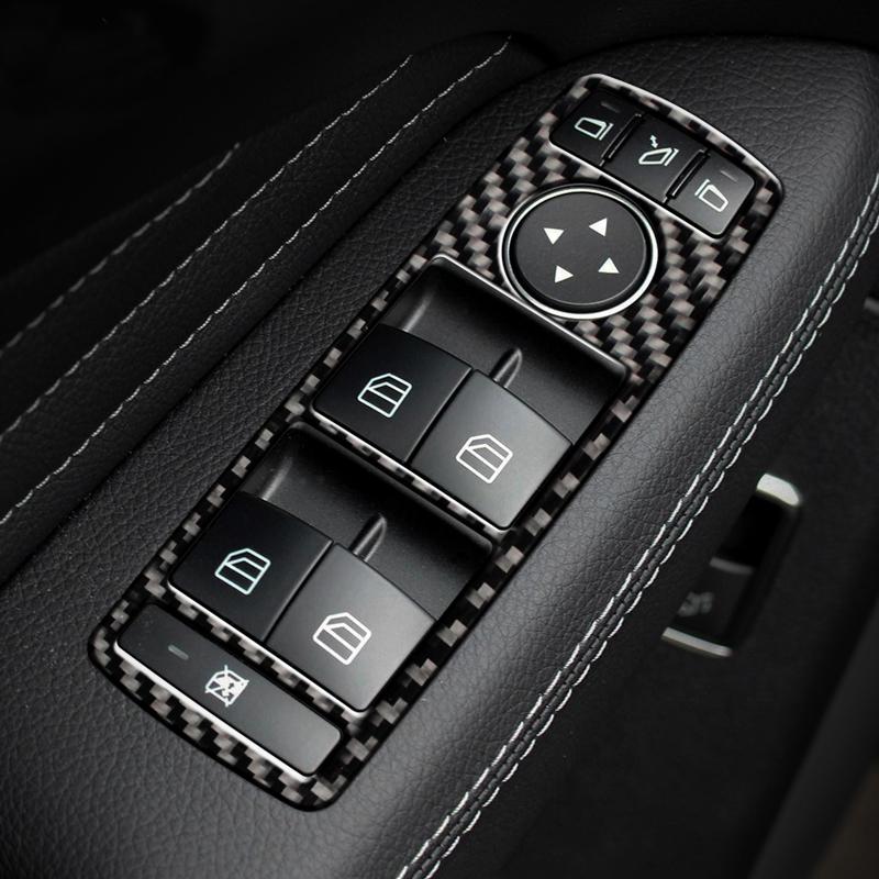 Автомобильный Стайлинг Карбоновая внутренняя панель кнопок Декоративная крышка Отделка Наклейка Рамка Для Mercedes Benz A Class W176 GLA X156 CLA