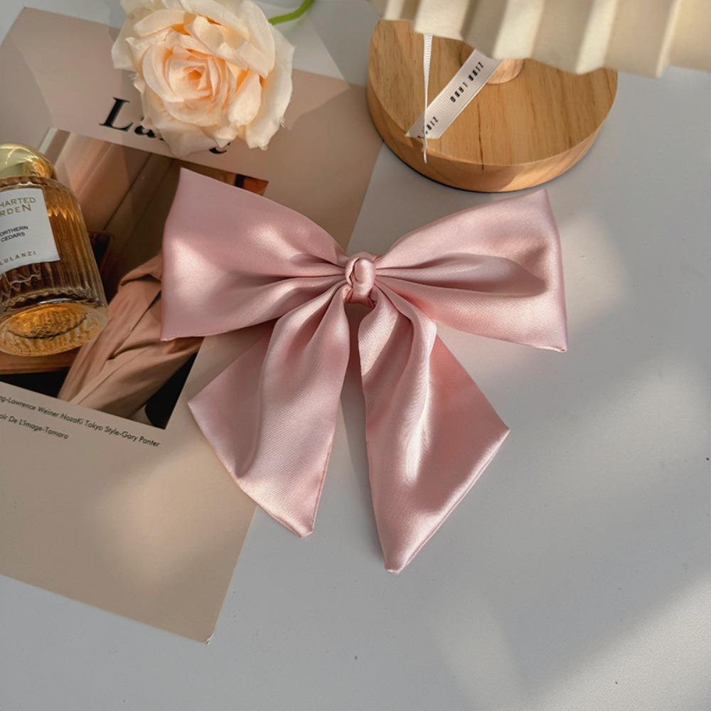 Ткань Сатин Зажим-пружина Однотонный Горизонтальный зажим Темперамент Аксессуары для волос Женские