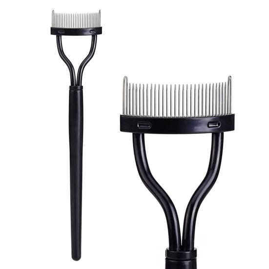 Портативный изогнутый гребень для ресниц, эргономичный, со стальными зубцами, разделитель ресниц, женский, для девочек, дорожный аппликатор для туши для ресниц