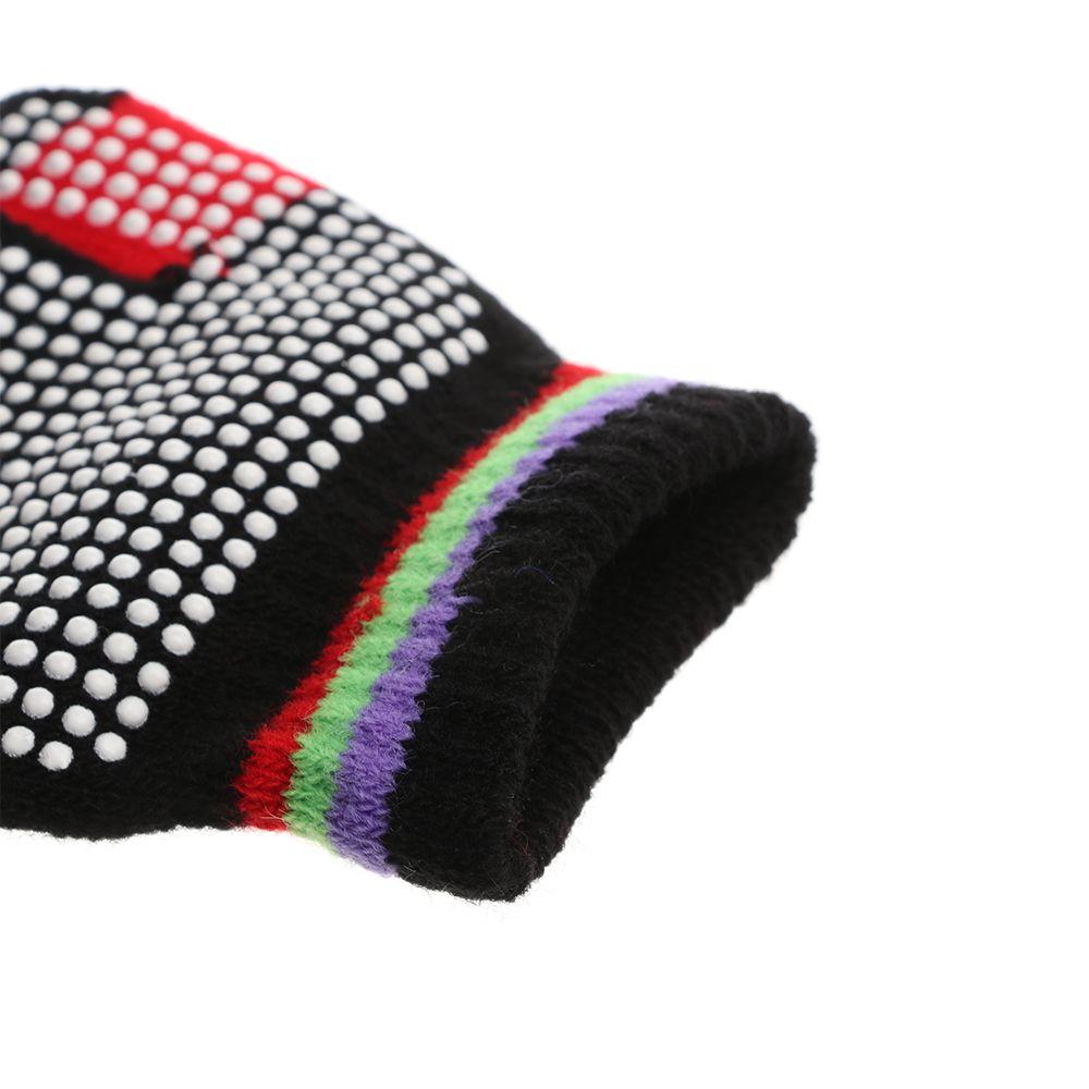 Зимние детские эластичные теплые нескользящие перчатки для мальчика и девочки, детские вязаные с противоскользящей резиной