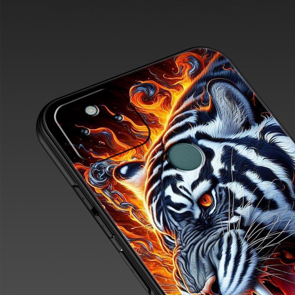 Чехол для телефона Google Pixel 10 9 8 7 6 7A 6A Pro Ударопрочный Мягкий ТПУ 10 9 Pro XL Корпус Capas Fundas Мультяшный Узор с Тигром