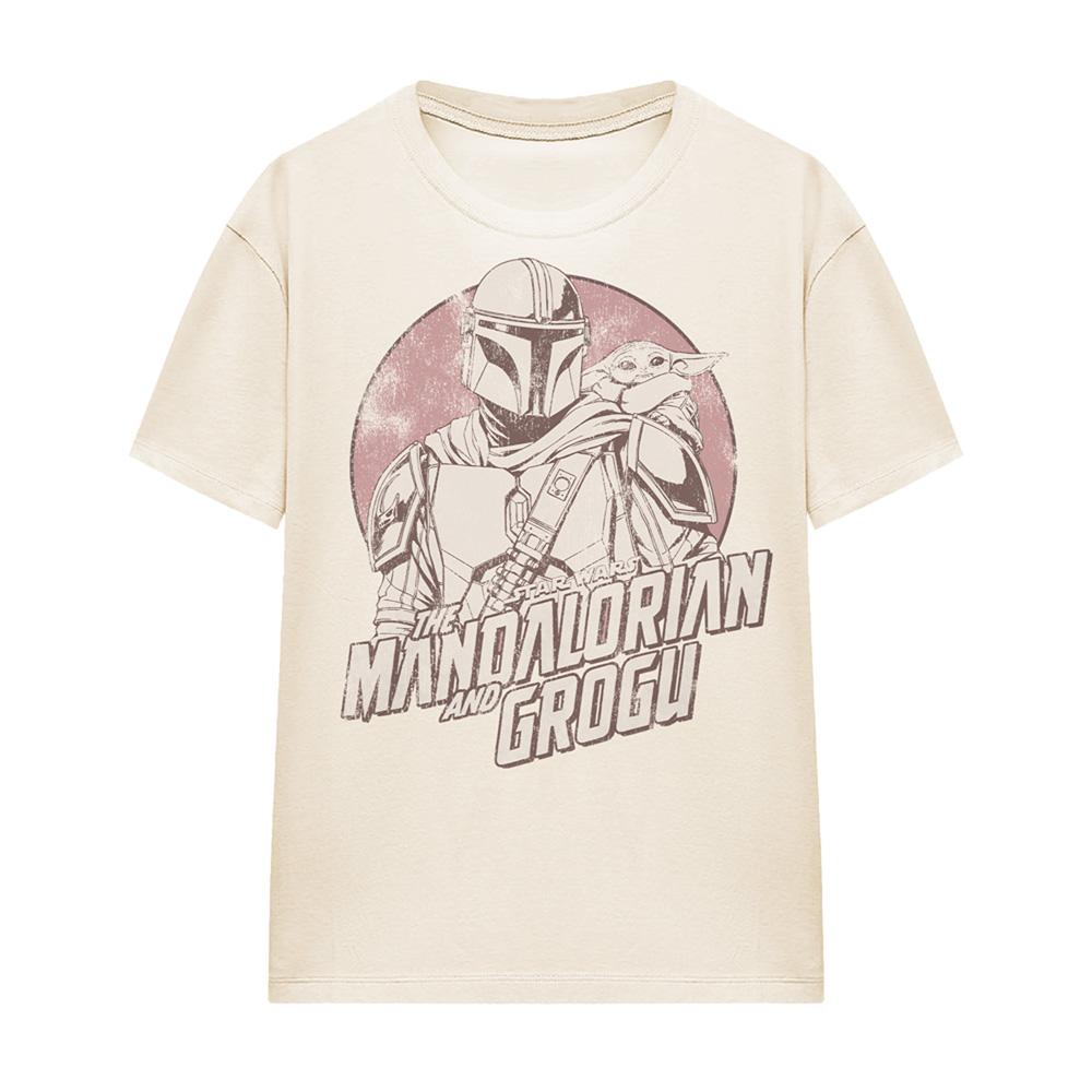 Star Wars Mandalorian Womens/Ladies Grogu And Mando Sunset Graphic T-Shirt