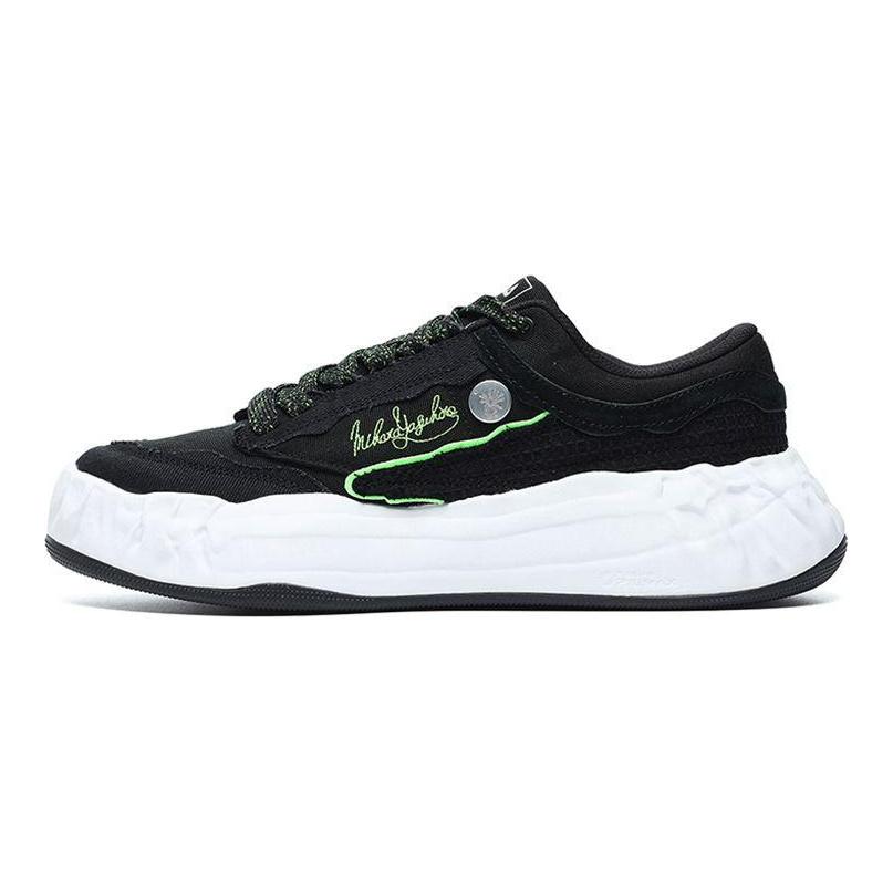 Mihara Yasuhiro X Fila FM-15 Холщовые Модные Кроссовки с Кожей Слоя Свиной Кожи Низкие Холщовые Кроссовки Мужские Кроссовки Черные F12M224301FBK