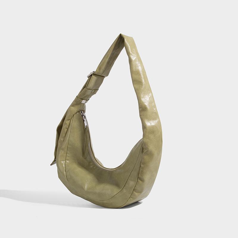 Soft Leather Tote Bag for Women, Large Capacity Single Shoulder Dumpling Bag, 2025 New Style, Solid Color Casual Lazy Style Crossbody Bag for Women