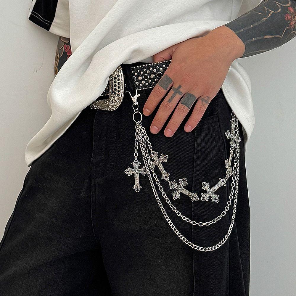 Metal Punk Belt Chain Hip Hop Pants Chain Fashion Tassel Jeans Chain Male