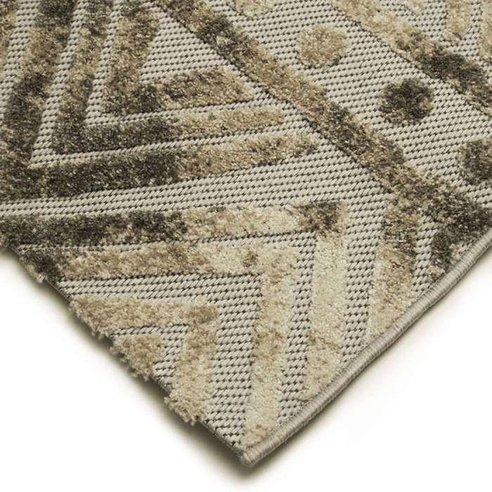 DEHORS-DEDANS - Tapis univers Afrique pour intérieur et extérieur jardin et terrasse 120 x 170 cm Gris/Brun