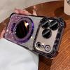Роскошный чехол-подставка с блестками для iPhone 17 16 15 14 Pro Max Plus 12 13 Air Зеркальный держатель-кольцо Чехол с градиентом Bling для макияжа