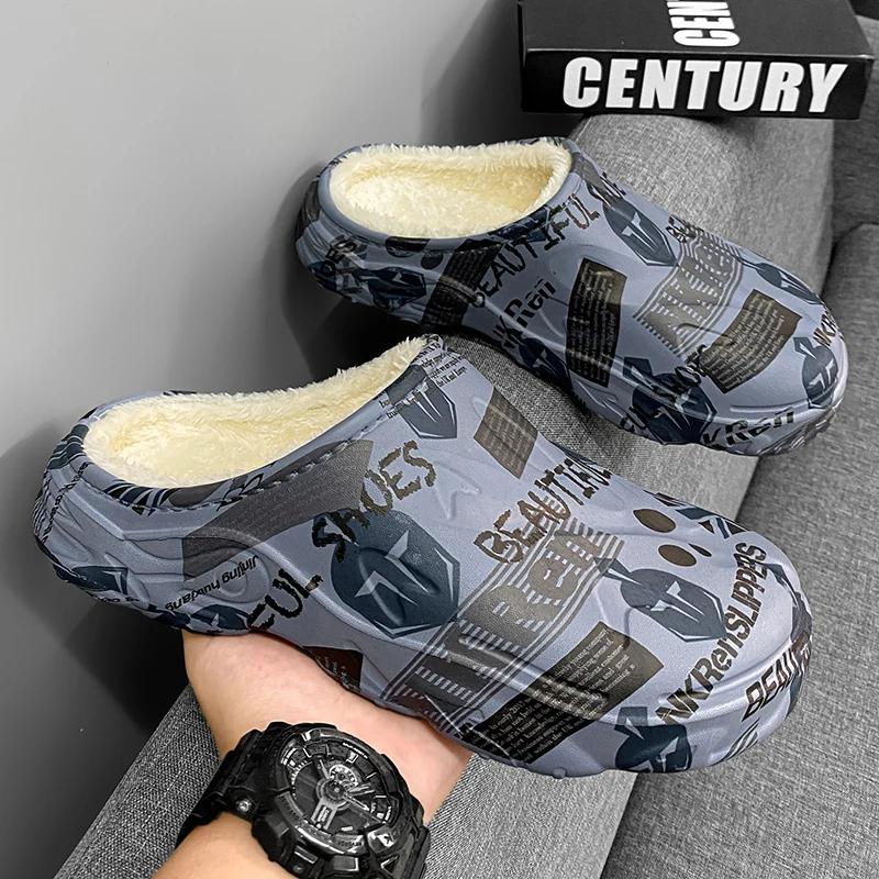 Мужские тапочки с добавлением хлопка, мягкие и удобные, износостойкие, вентилируемые, с толстой подошвой, водонепроницаемые, домашние тапочки, обувь для мужчин