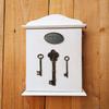 Wooden Farmhouse Style Key Box with Wall Mount Hooks Decorative Key Rack for Entryway