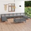 Day and Night - Day and Night Garden Furniture Set 12 Pieces Solid Gray Pine Wood