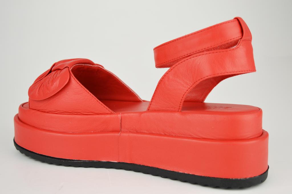 Босоножки на платформе Evromoda 2023 34 Красный кожа