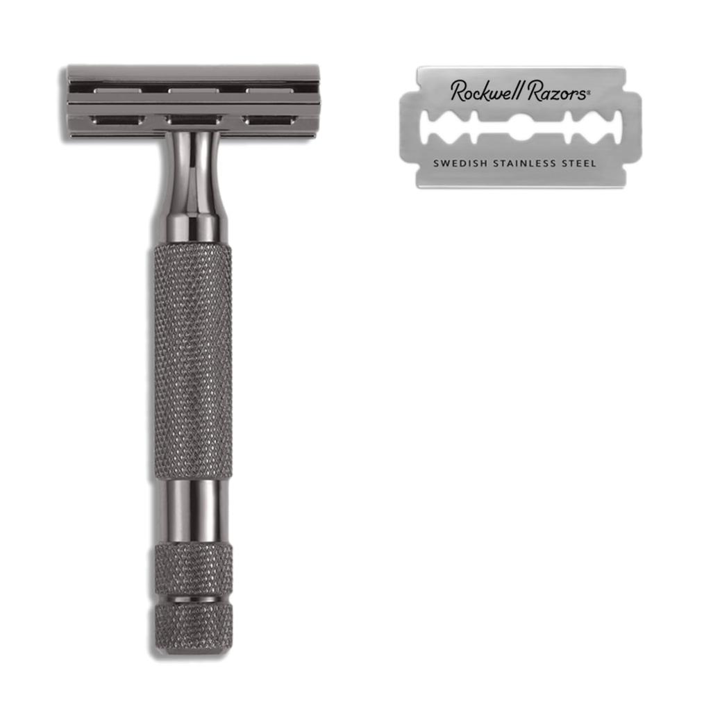 Бритвы Rockwell Razors 2C, запатентованный держатель для двух лезвий, 2 уровня, регулируемое одно лезвие, роскошное бритье, прочное, для начинающих, для чувствительной кожи, в комплекте 5 шт.