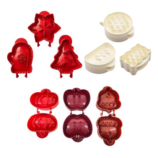 Праздничные мини-формы для пирогов для выпечки, форма для печенья, пресс для теста, карманные формы для Хэллоуина, Рождественской вечеринки