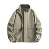 New Zipper Casual Coat Loose Collar Big Pocket Jacket Large Size Fashion Leisure Outdoor Sports Coat