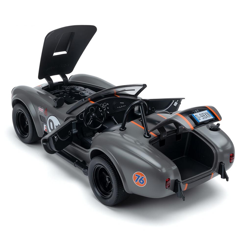 1:24 Ford Shelby Cobra 427 S/C Modified Car Alloy Car Model Sound and Light Pull Back Children's Toy Collectibles Birthday Gift