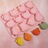 Пищевой, силиконовая форма для животных, мультфильм, форма для желейного пудинга, 12 в ряд, форма для выемки торта в форме миски, силиконовая форма для молочного желе
