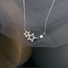 925 Sterling Silver Inlaid Zircon Star Necklaces for Women Sweet and Cute Pendant Choker Fashion Creative Jewelry Gift