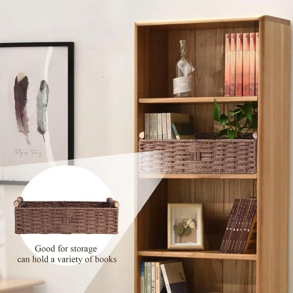 Корзины из бумажной веревки с ручкой, настольные контейнеры для хранения, новый настольный органайзер