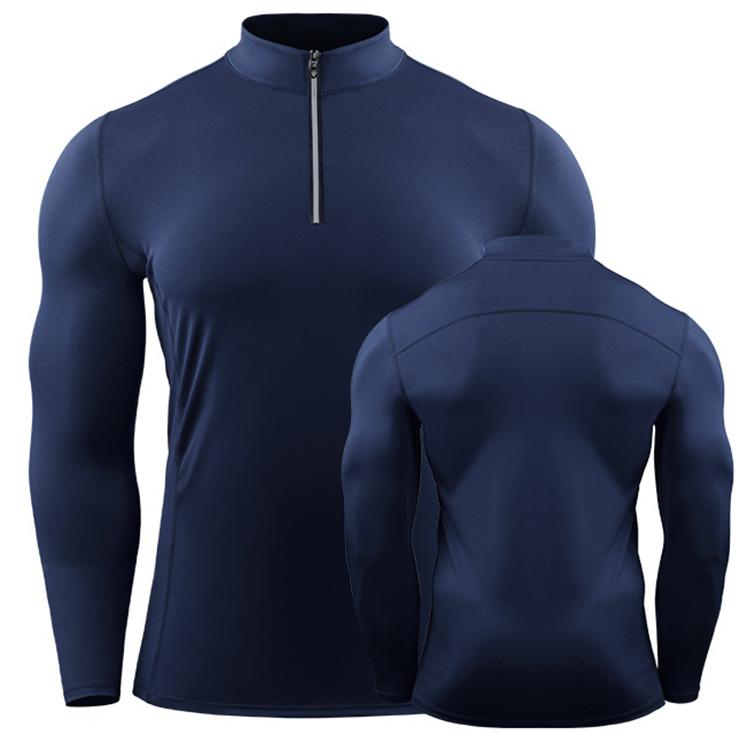 CANGHPGIN Мужская компрессионная спортивная футболка для бега, плотная спортивная одежда с длинными рукавами для фитнеса, быстросохнущая