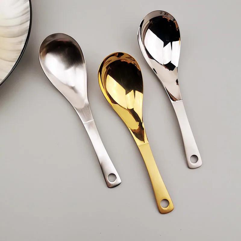 Ложка для супа из нержавеющей стали Simple Home Tableware Детская ложка для супа Кухонный инструмент Высокий уровень внешнего вида Совок для ужина