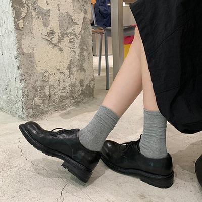 Вымытая коровья кожа~ Ретро кожаные лоферы на платформе женские осенние британские дерби одинарные туфли на одной педали шнуровка маленькие кожаные туфли