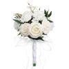Roses Bouquet Wedding Bouquet for Bride Artificial Flower with Ribbon Fake Flowers Silk Roses Bridal Bouquet Bridesmaid Bouquet for Wedding Decoration