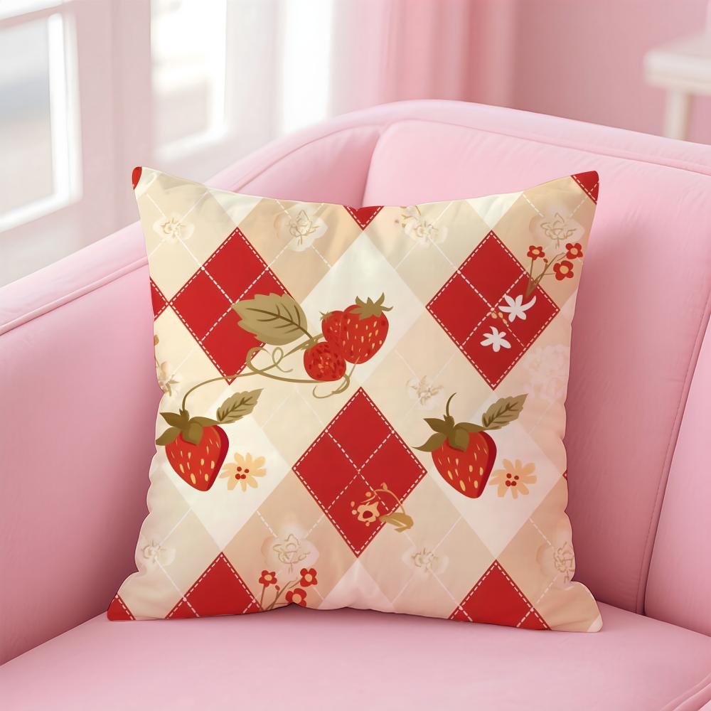 Colorful checkered pattern Cushion Cover Pillow Case Soft Skin Friendly Fabric Comfort Concealed Zipper