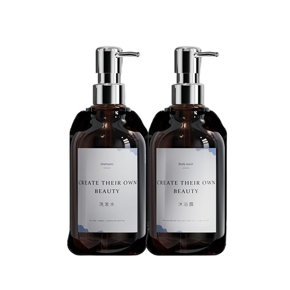 Hand Press Empty Pump Bottle Clear/Brown Hand Sanitizer Jar Wall Mounted Soap Dispenser Travel