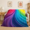Fashion Rainbow Colour Scenery Flannel Blanket Soft Throw Blanket for Bedroom Living Room Bed Travel Camping Picnic Nap Cover