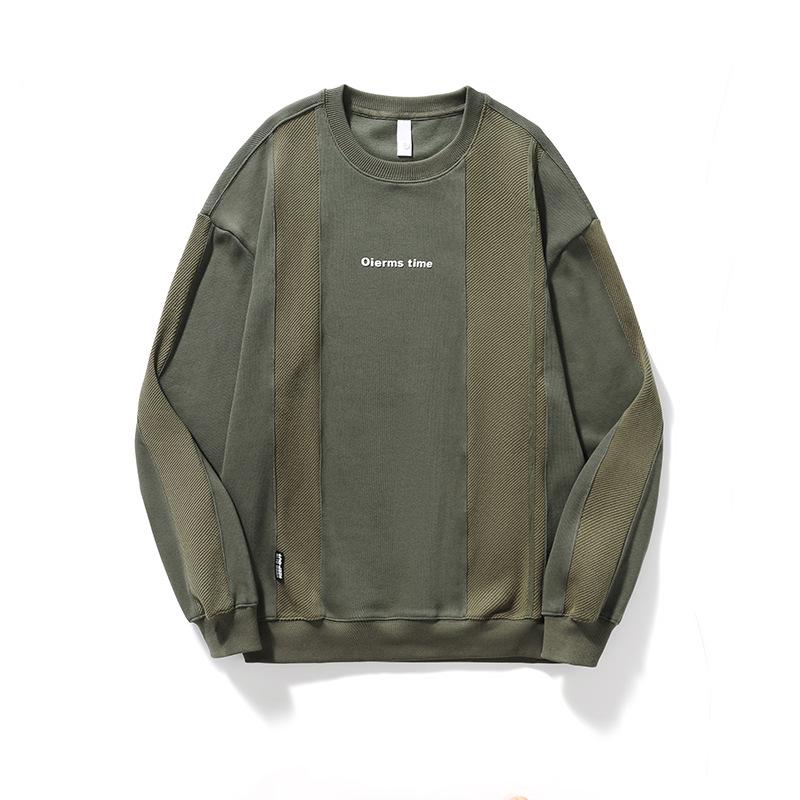 Мужская ретро-толстовка с пэчворком: Тяжелый, Свободный крой, Большой размер, Длинный рукав для Осени и Зимы